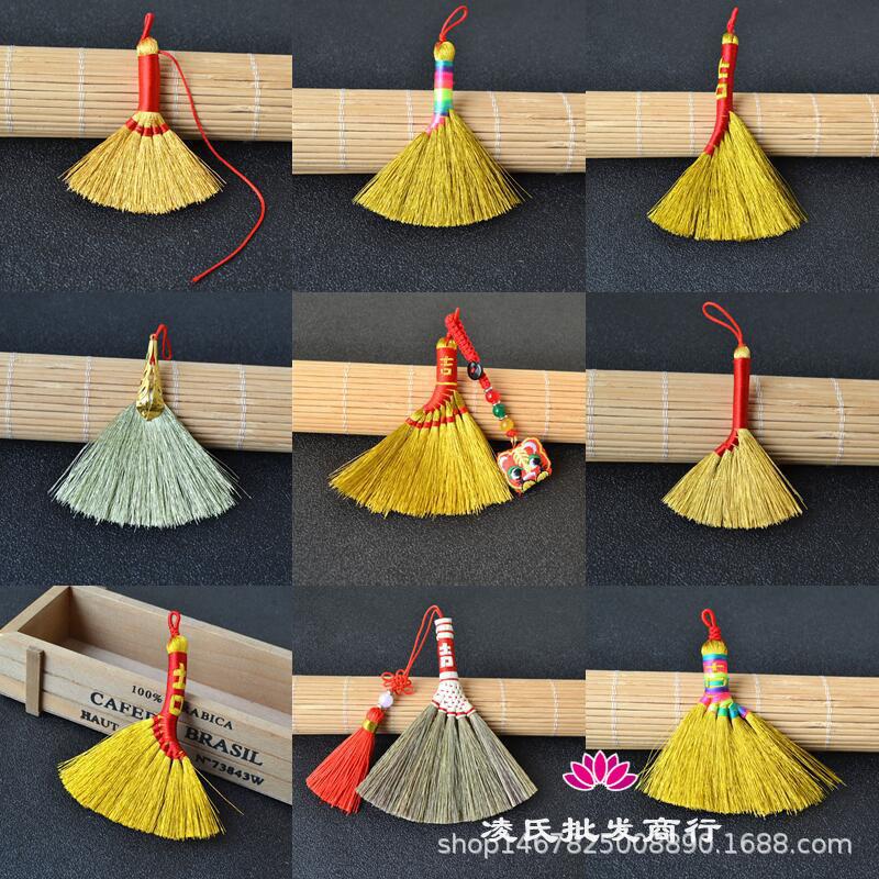 Dragon Boat Festival Baby Bedside Small Broom Baby Panic Sleep Gold Thread Broom Handmade Colorful Wire Auspicious Pendant