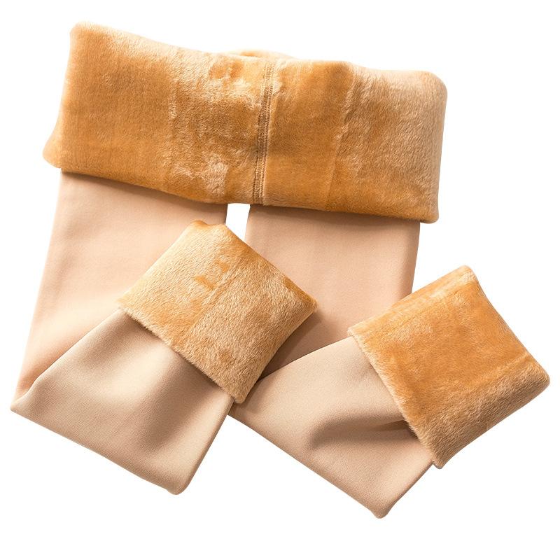 superb fleshcolor pantynose stockings women's nude feel skin color water light socks pantyhose autumn and winter velvet padded thickened outer wear compression stockings Item Picture