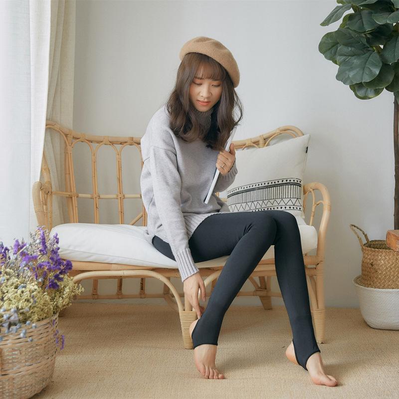 autumn and winter new one-piece trousers fleece-lined flesh-colored customized pantyhose women's thickened high waist warm leggings outside Specification drawing
