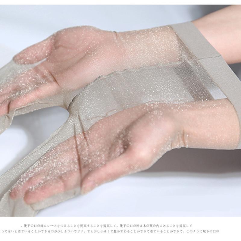 first-line pearlescent stockings white silk seamless ultra-thin pantyhose slightly shiny transparent pearlescent socks details Picture