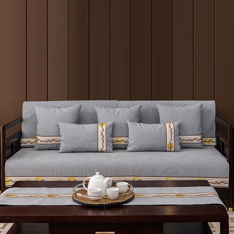 Rosewood Sofa Cushion Four Seasons Universal Chenille New Chinese Style Cushion Non-Slip Cushion Backrest Towel Simple Sofa Cover Cover details Picture