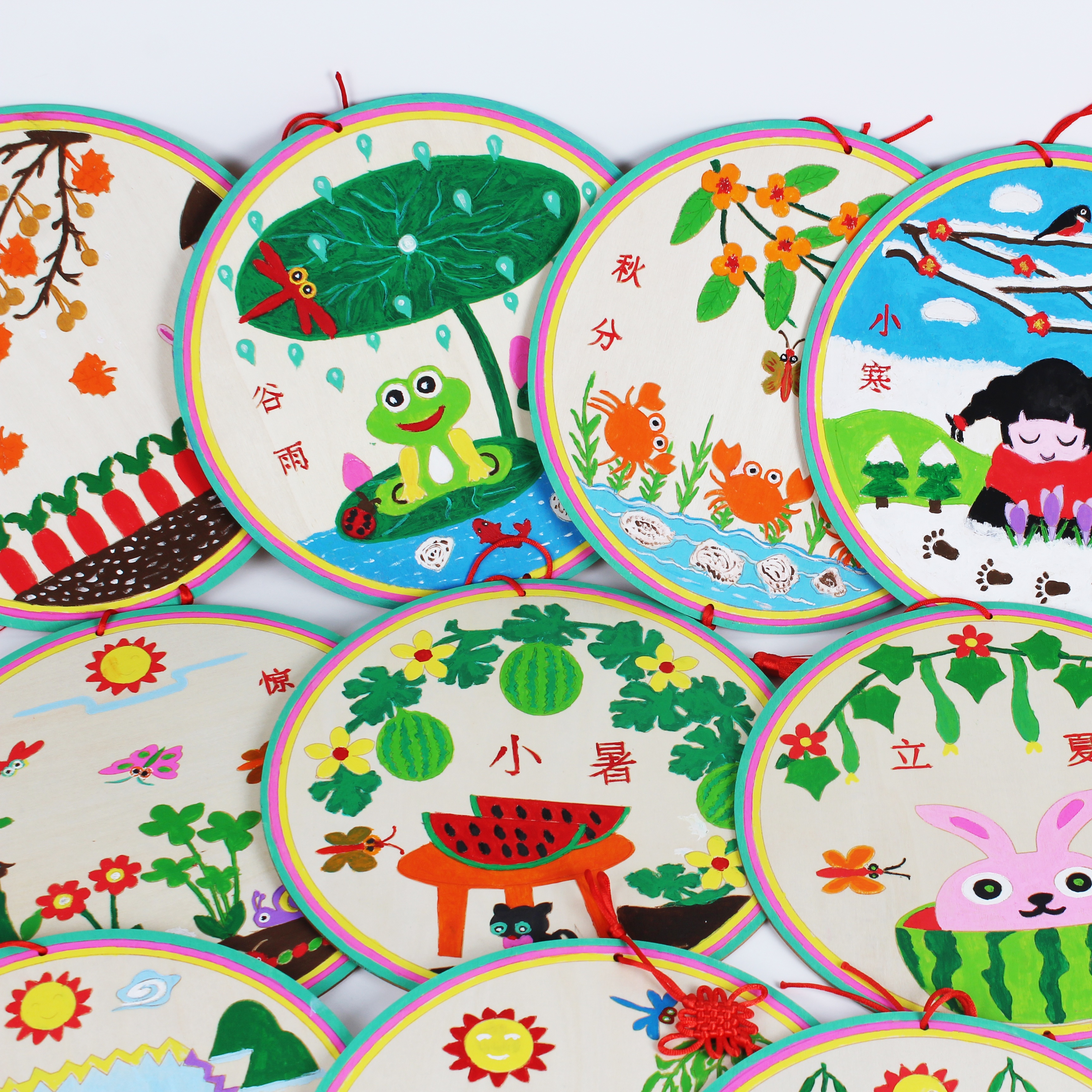 幼儿园亲子活动24节气diy手工涂色木质挂饰团建暖场详情7