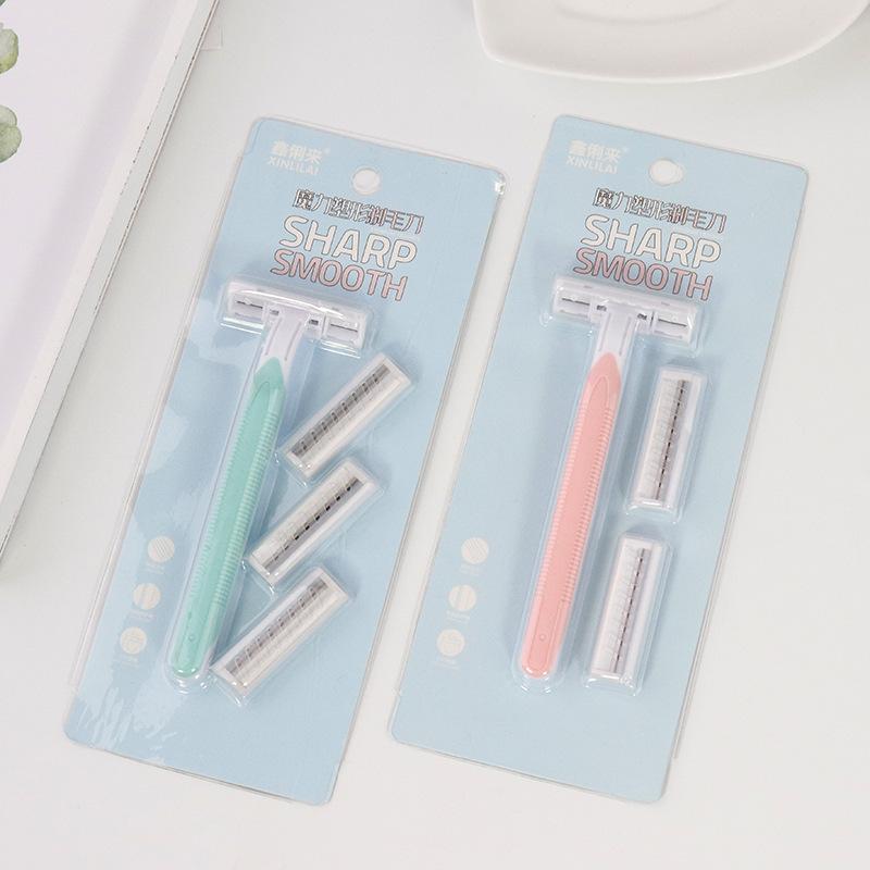 simple fashion women hair trimmer leg hair armpit hair manual hair trimmer t-shaped stainless steel armpit hair remover wholesale