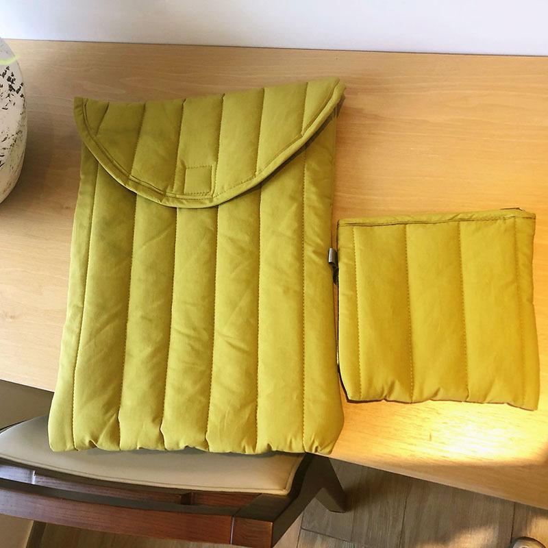 apple niche macbook double-sided embroidered cotton laptop bag lightweight laptop sleeve girl ins