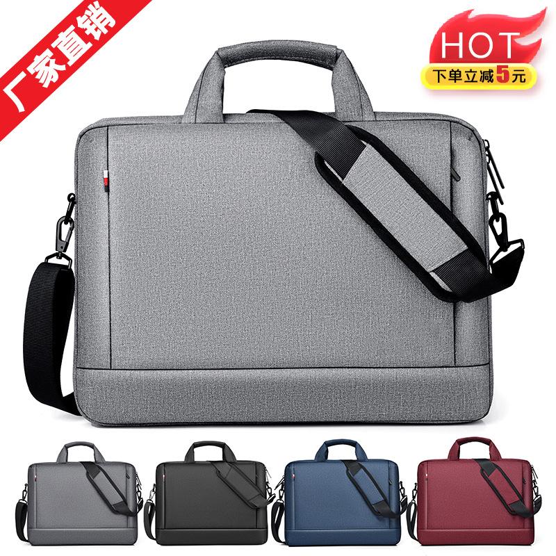 cross-border fashion laptop bag waterproof men's business briefcase large capacity women's shoulder bag commuter file bag