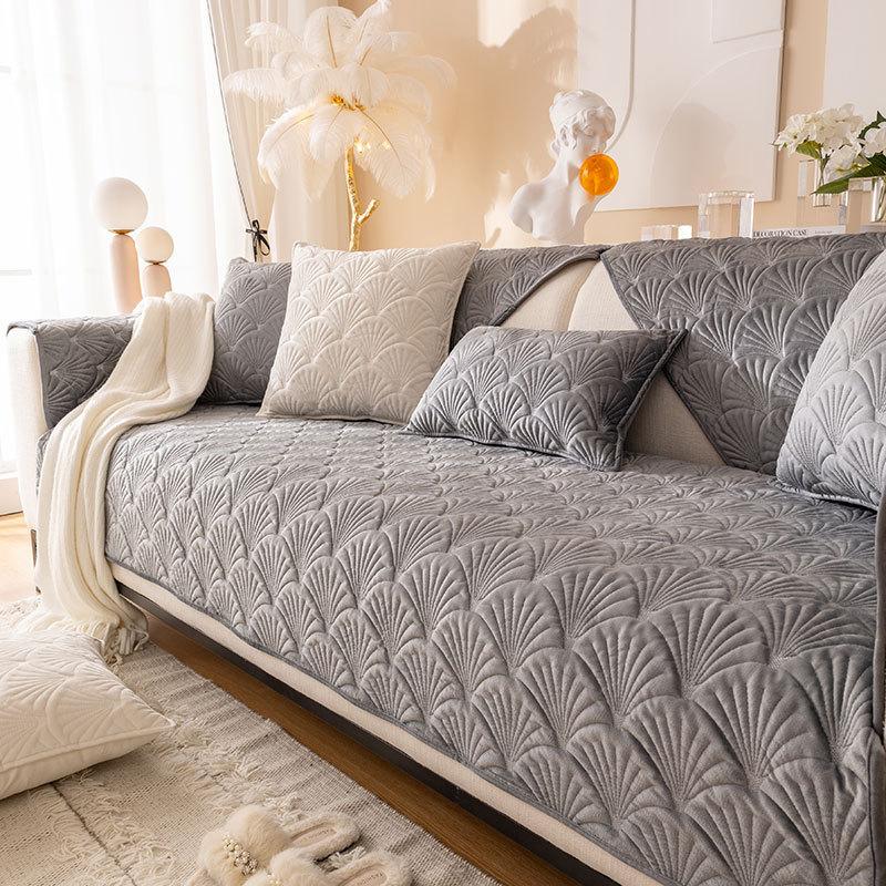 Nordic Simple Fashion Netherlands Velvet Sofa Cushion Thickened Cushion Four Seasons Universal Non-Slip Sofa Cover Backrest Towel Application Scenario