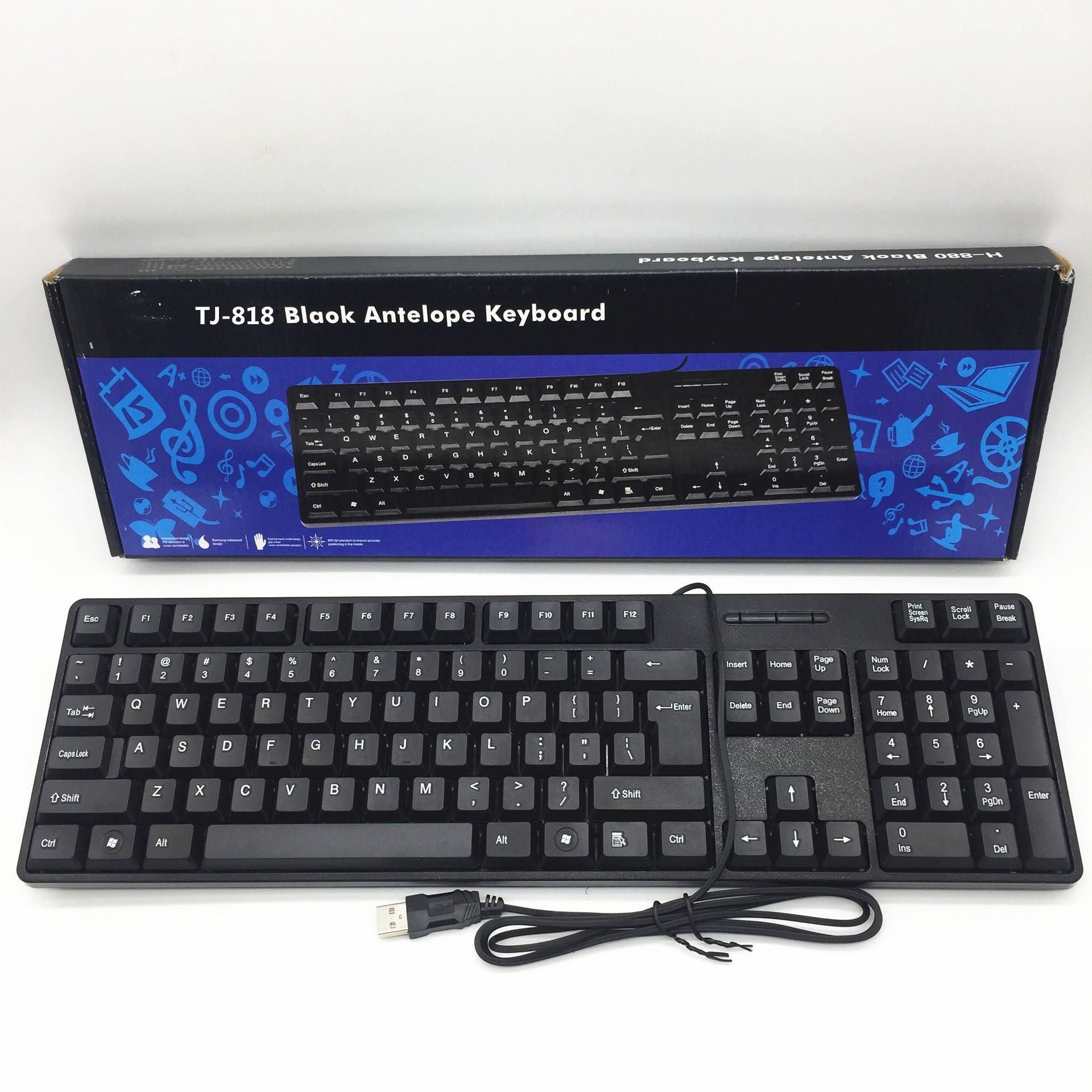 tj-818 wired single keyboard usb computer general keyboard black wired keyboard factory wholesale