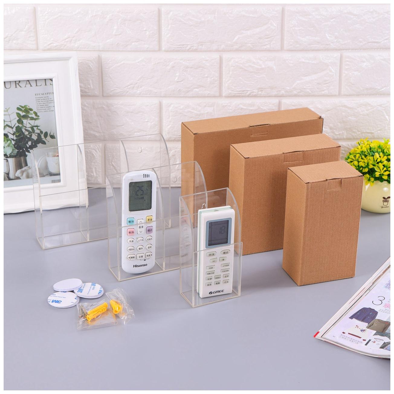 TV Air Conditioner Remote Control Storage Box Acrylic Wall-Mounted Box Mobile Phone Charging Wall Rack Transparent Wall Hanger