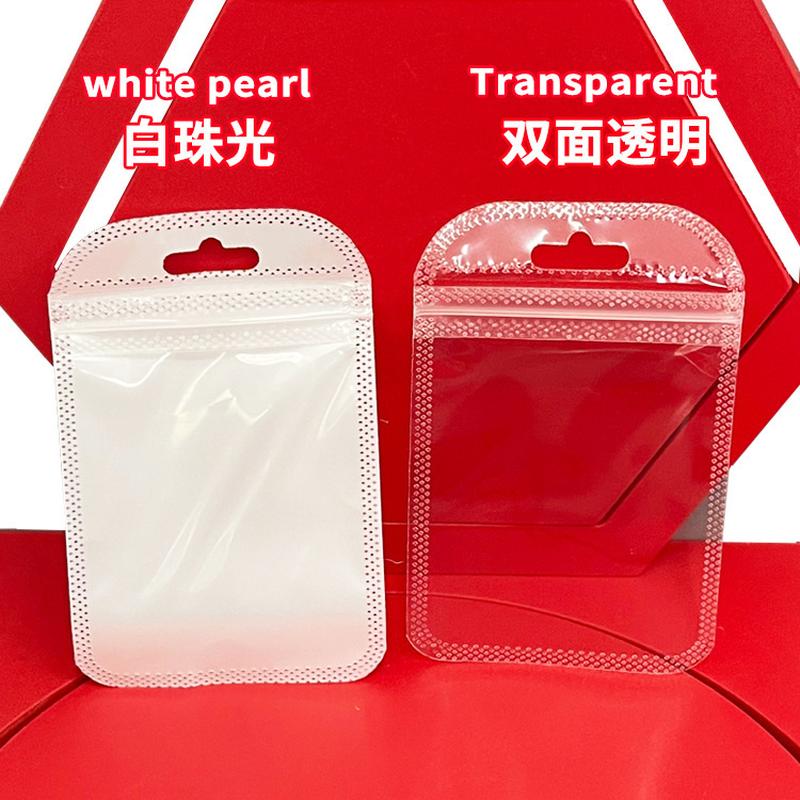 7*11 ziplock bag small bag nail beauty rhinestone clavicle sealed bag wholesale white transparent plastic packaging bag