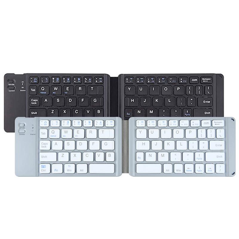 Hot Selling Double-Folding Wireless Bluetooth Keyboard Mobile Phone Tablet Compatible Universal Specification drawing