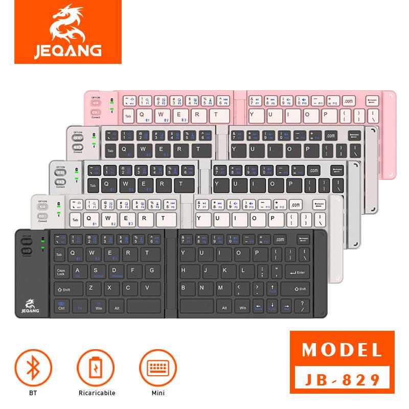 Wireless Bluetooth Ultra-Thin Foldable Keyboard Support Mobile Phone Tablet Notebook Three Devices Rechargeable Foldable full figure