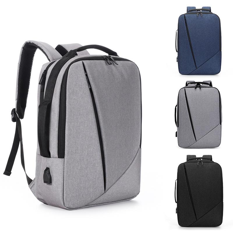 Cross-Border Business Commute Computer Bag Pure Color Simple Casual Men's Backpack Office Travel Backpack Custom Logo