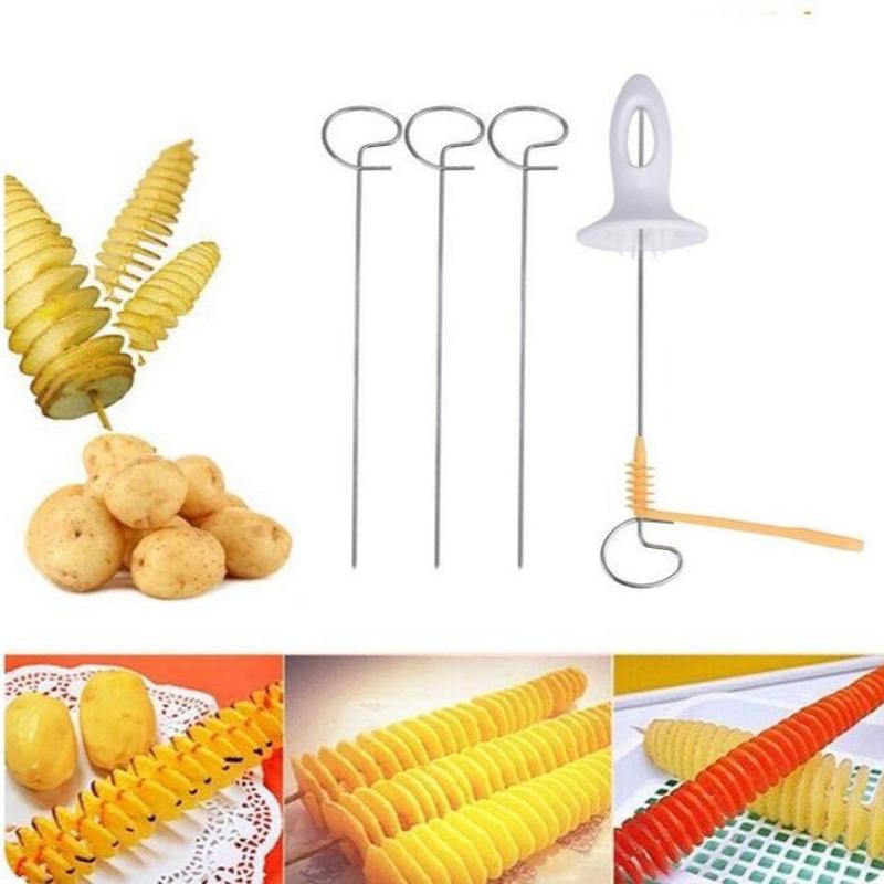 Cross-Border Wholesale Cyclone Potato Suit Kitchen Tools Potato Tower Knife Household Homemade Rotating Vegetables Potato Knife Wholesale