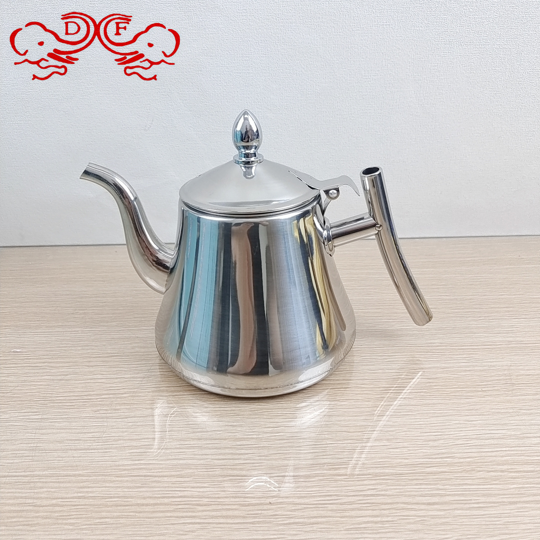 DF68842 Restaurant with stainless steel teapot with strainer flower teapot induction cooker cooking tea long mouth large teapot oil pot DF TRADINGHOUSE