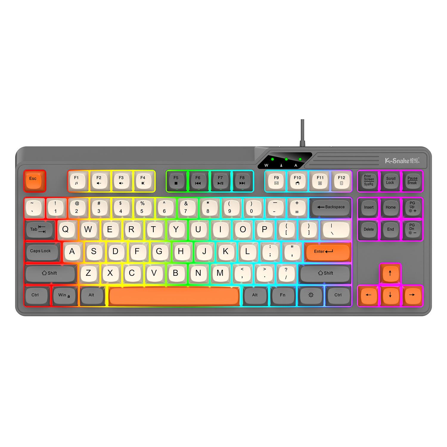 viper k87 wired game keyboard e-sports machinery hand-feeling desktop computer notebook illuminant keyboard office usb Item Picture