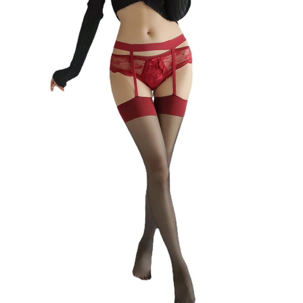 sexy lingerie sexy long sling pantyhose one-piece open gear free off black silk stockings internet hot new Item Picture