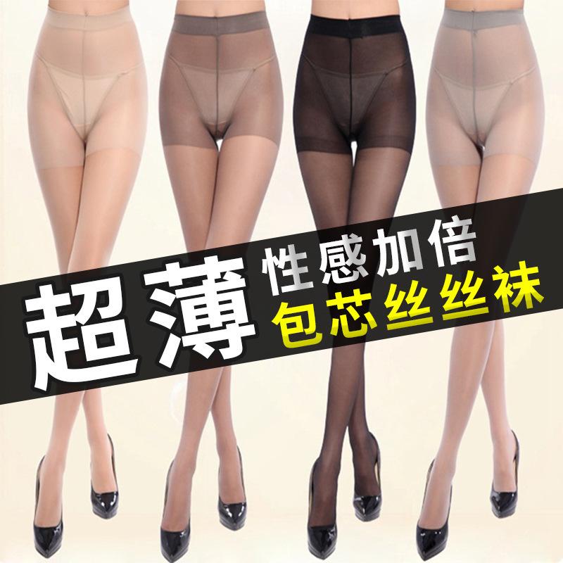 summer thin transparent cored silk pantyhose pineapple stockings sexy women's air stockings high elastic one-piece trousers romper stockings full figure