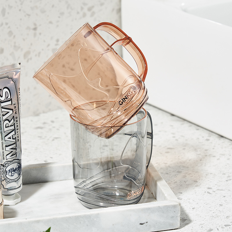 C64-523 Crystal diamond gilded transparent mouthwash cup, light luxury InS-style couple plastic toothbrush cup, student brushing cylinder details Picture