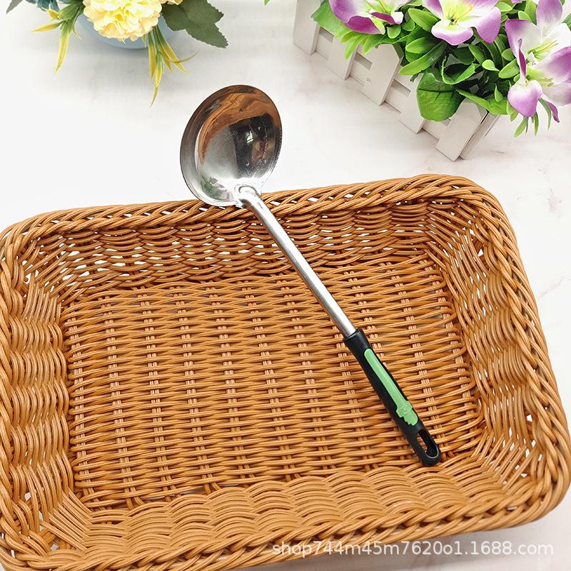 household black handle soup spoon serving rice porridge spoon small spoon stirring hanging kitchen tools