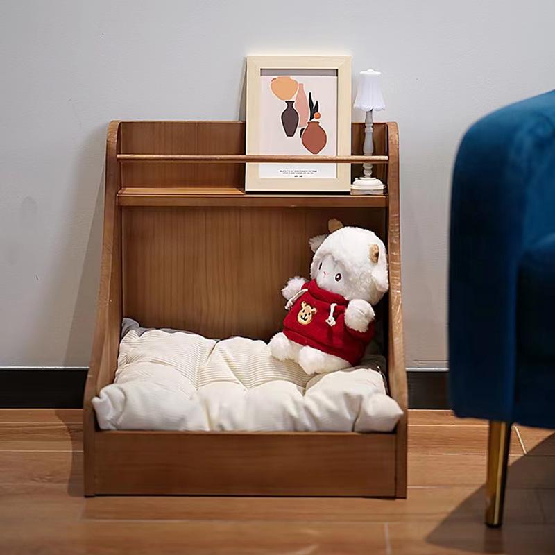 solid wood kennel bed mid-ancient danish bed small dog maltese internet celebrity same style small bed pet bed dog bed