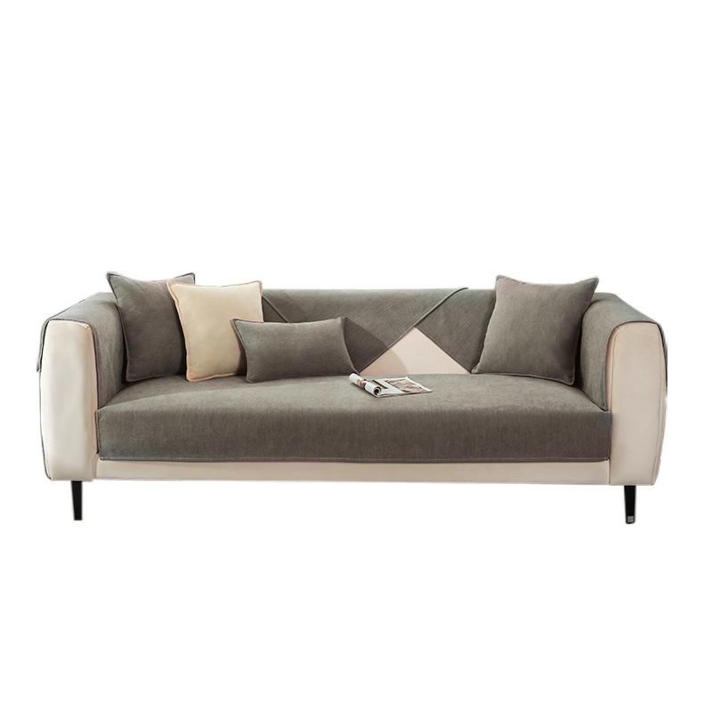 Solid Color Chenille Sofa Cushion Simple Modern Sofa Cover Four Seasons Universal Non-Slip Seat Cushions Full Cover Cloth Custom Item Picture