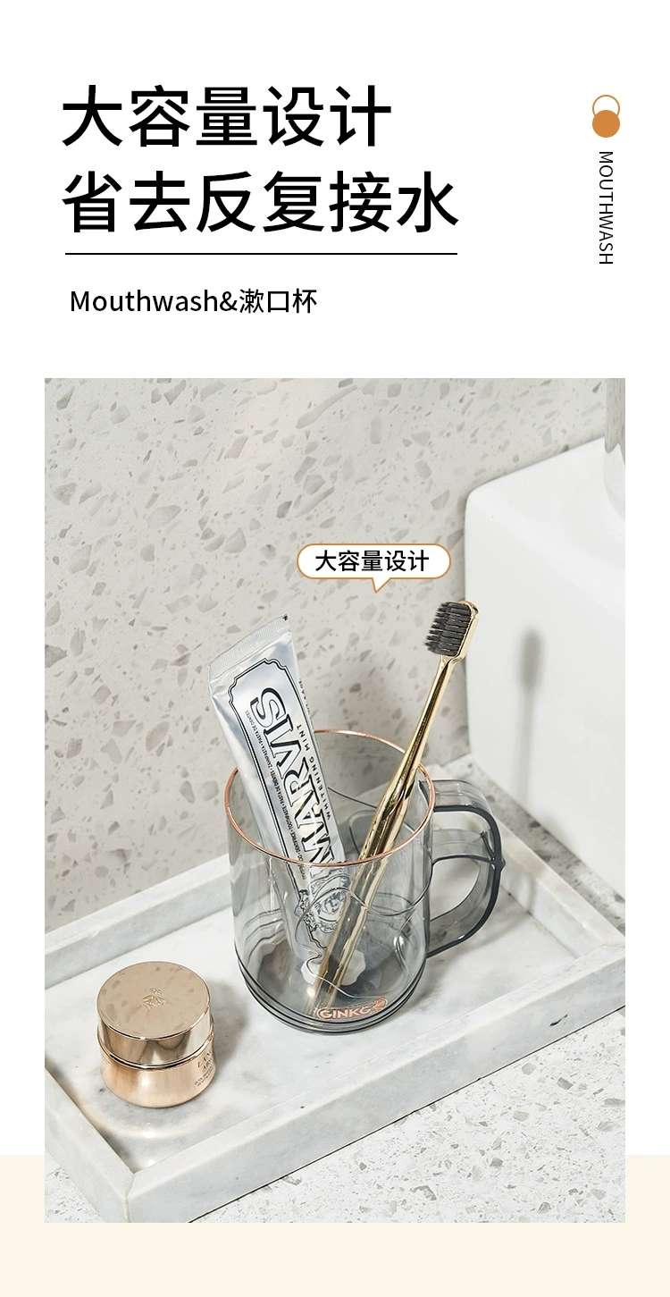 C64-523 Crystal diamond gilded transparent mouthwash cup, light luxury InS-style couple plastic toothbrush cup, student brushing cylinder detail image 5