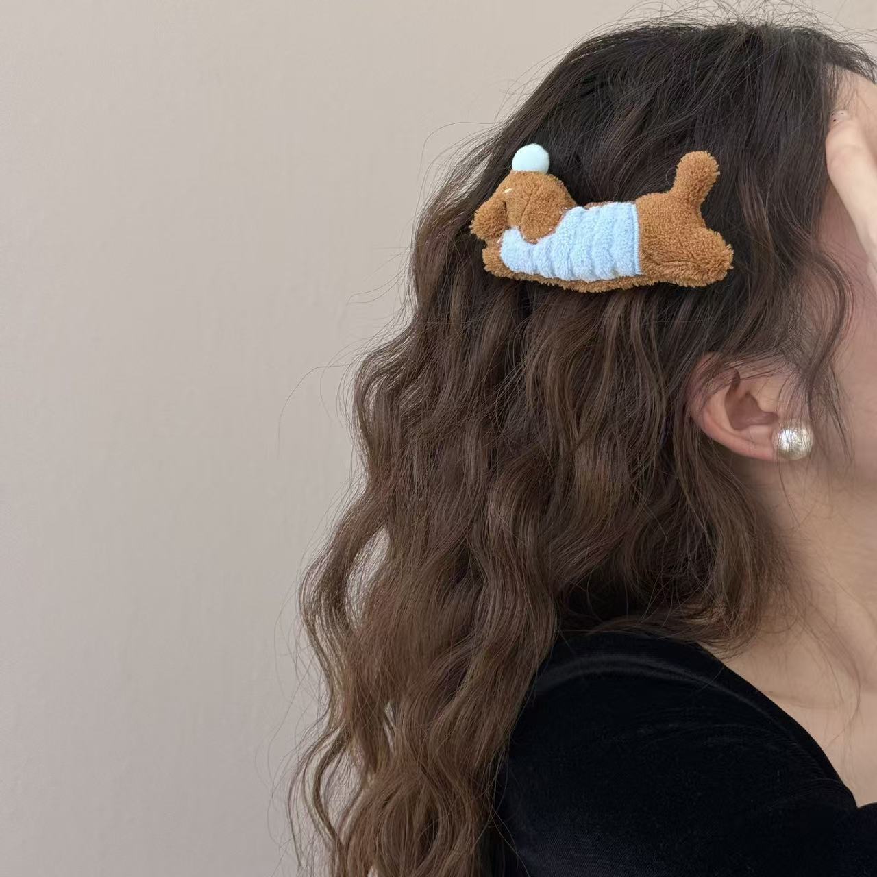 发夹/创意饰品/发卡/头饰/发夹植绒细节图