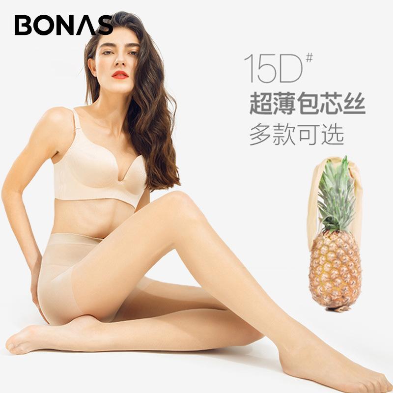 bonas pantyhose spring summer ultra-thin stockings women's flesh color sexy and invisible anti-snagging silk no drop black silk stockings full figure