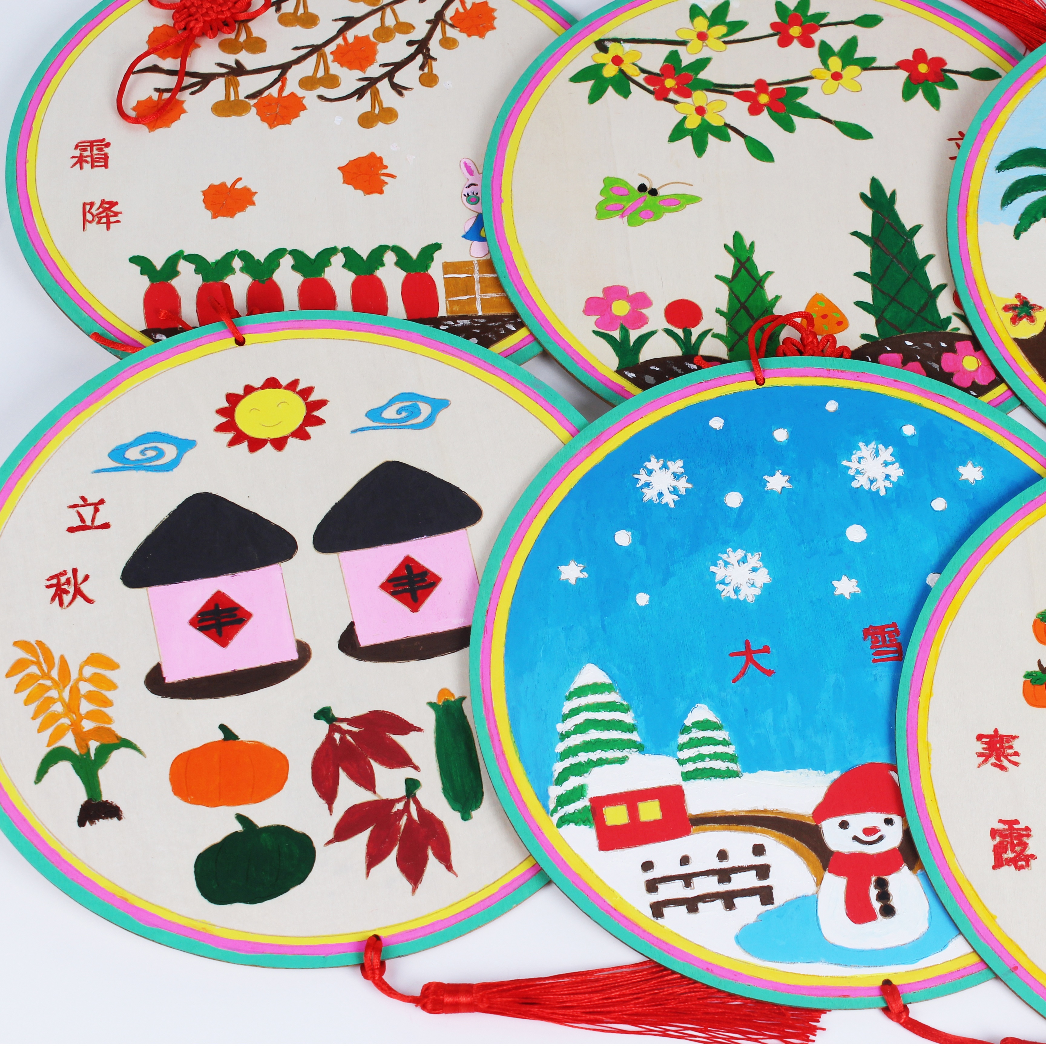 幼儿园亲子活动24节气diy手工涂色木质挂饰团建暖场详情9