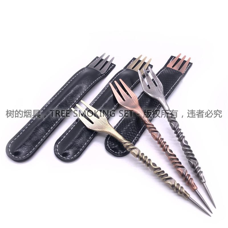 retro fork hookah fork arabic hookah accessories jack pin leather cover bar smoke cream cigarette material