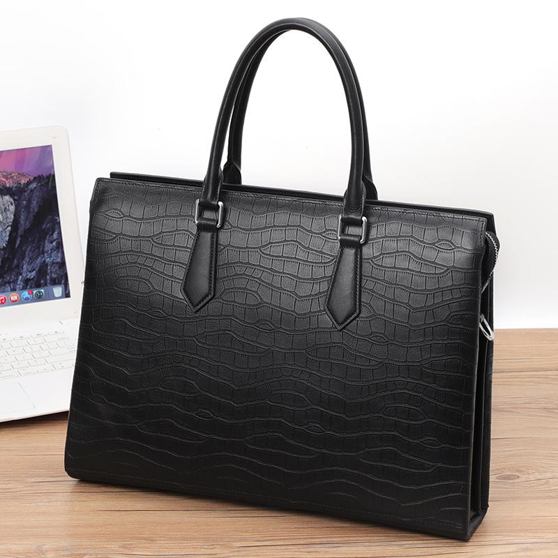high-end gift men's bag leather handbag for men first layer cowhide high quality men's bag business travel bag computer bag