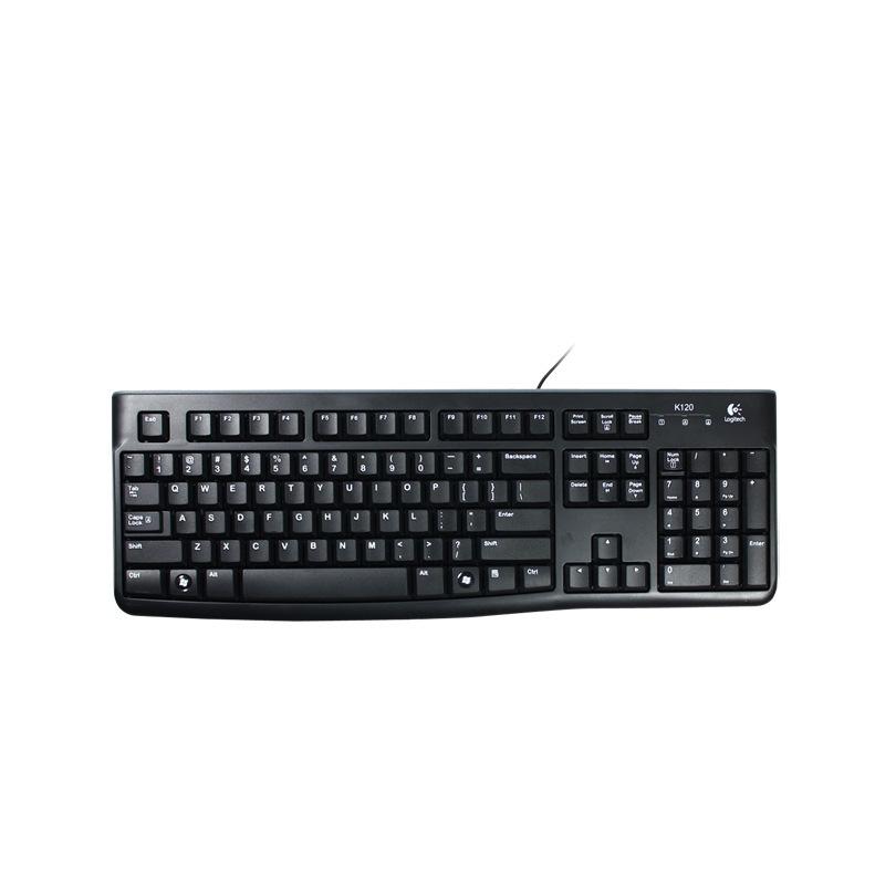 logitech logitech k120usb wired keyboard office home laptop waterproof film keyboard details Picture