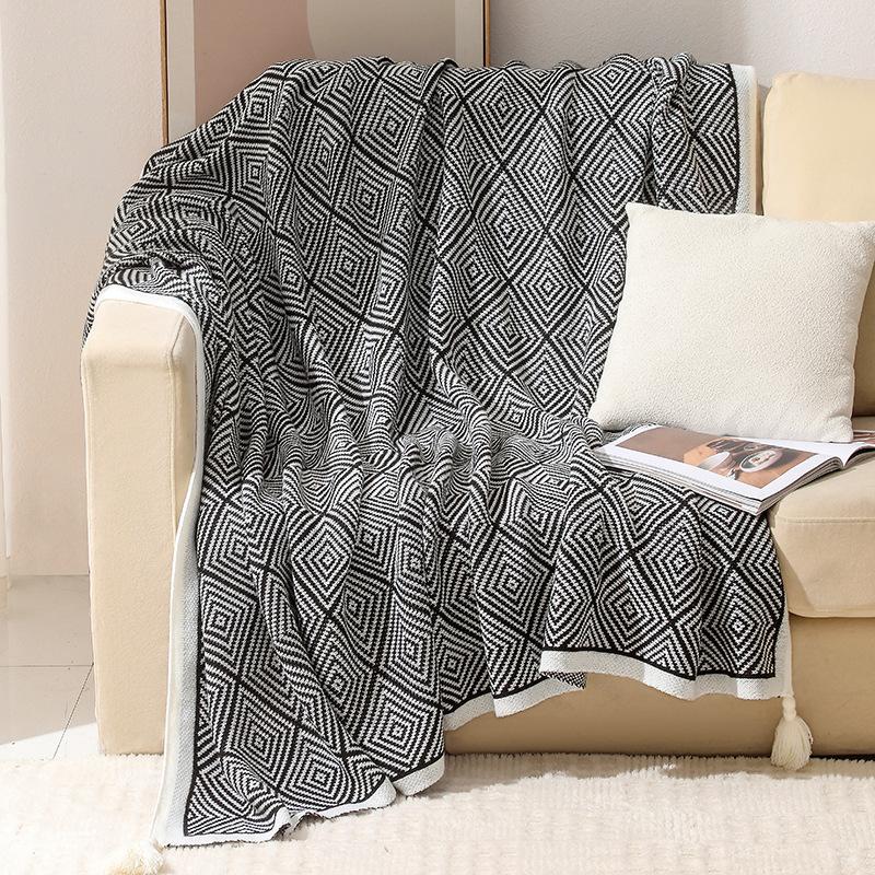 camping blanket sofa cover knitted bohemian air conditioning blanket nap blanket sofa blanket prismatic blanket knitted blanket Specification drawing