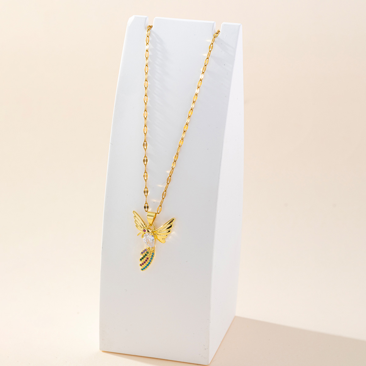 2024锆石魅力气质镶钻项链女士宴会佩戴小鸟项链时尚饰品