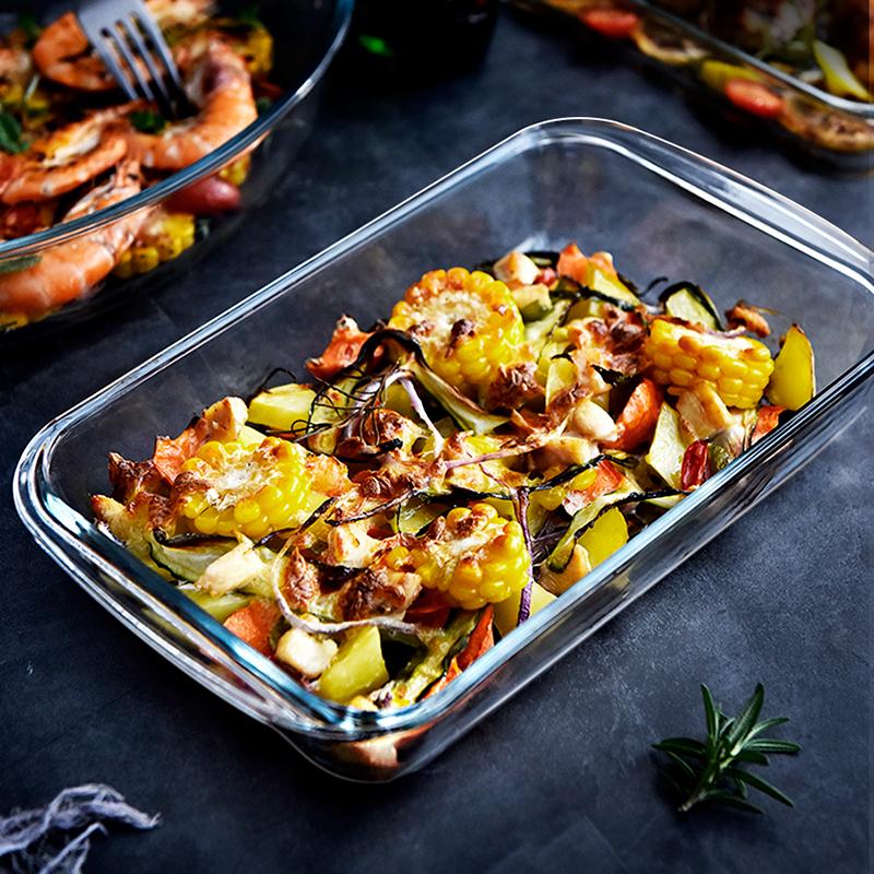 high temperature resistant glassware microwave oven dedicated for heating container rectangular tray fish dish steaming baking tray cool spin