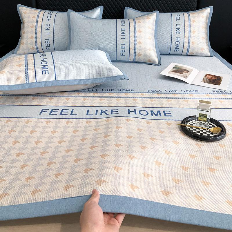 Summer Ice Silk Summer Mat Foldable Fabric Cooling Mattress 1.5M Bed Household Ice Rattan Mat 1.8 Mat Washable