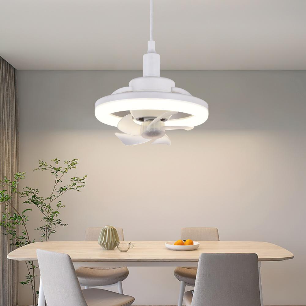 screw high-power super bright mute remote control dimming bedroom kitchen factory shaking head ceiling fan lights fan lamp details Picture