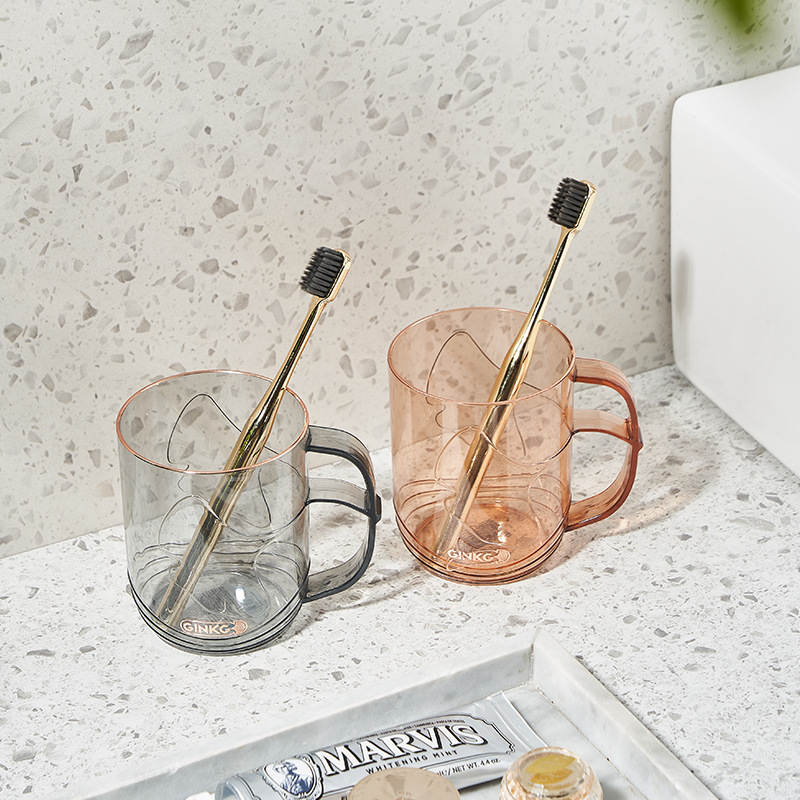 C64-523 Crystal diamond gilded transparent mouthwash cup, light luxury InS-style couple plastic toothbrush cup, student brushing cylinder Specification image