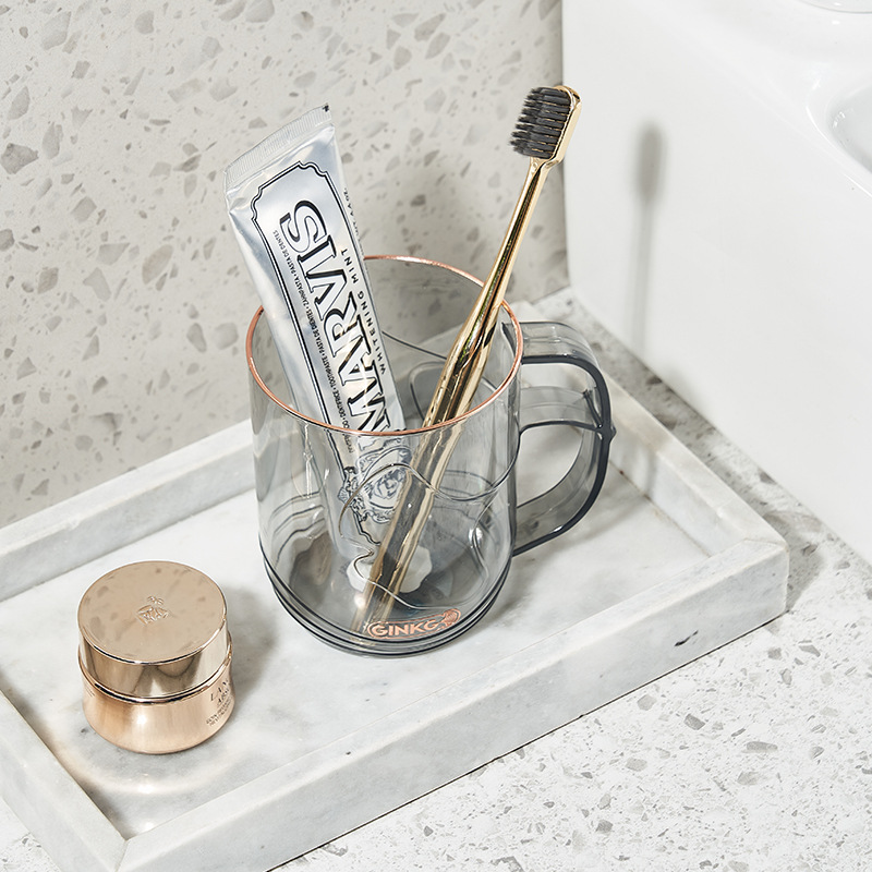 C64-523 Crystal diamond gilded transparent mouthwash cup, light luxury InS-style couple plastic toothbrush cup, student brushing cylinder