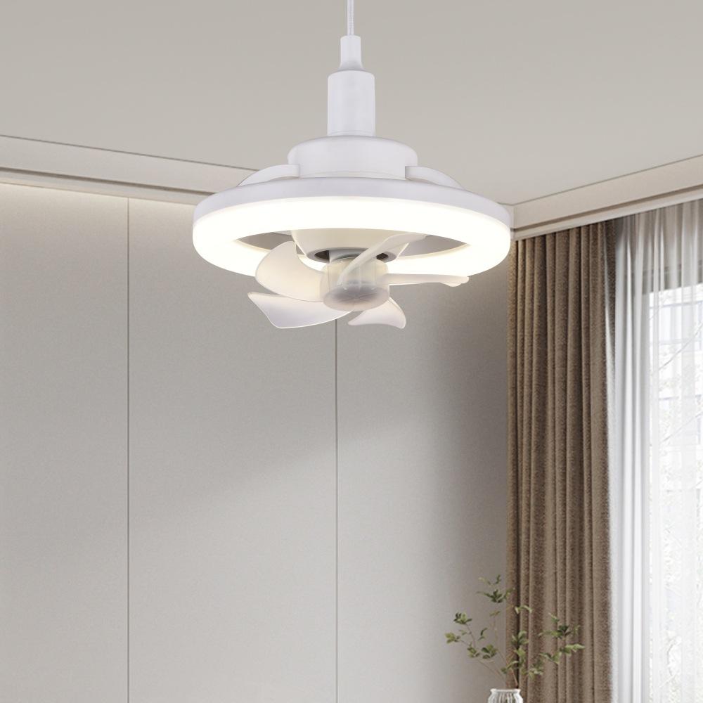 screw high-power super bright mute remote control dimming bedroom kitchen factory shaking head ceiling fan lights fan lamp full figure