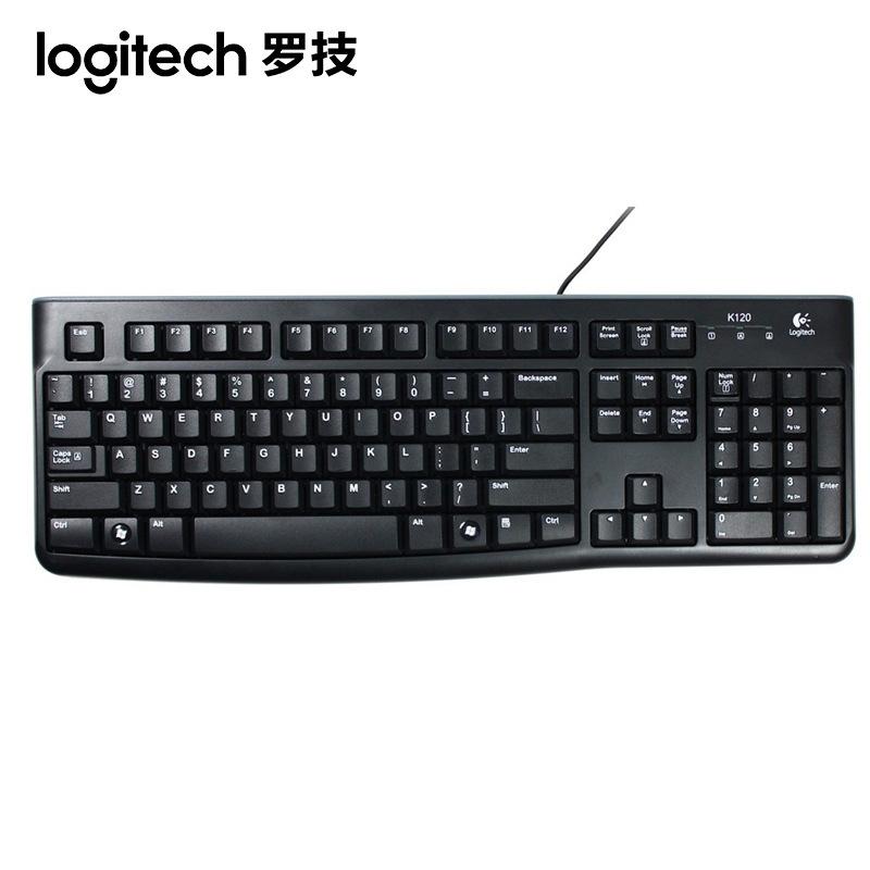 logitech logitech k120usb wired keyboard office home laptop waterproof film keyboard full figure