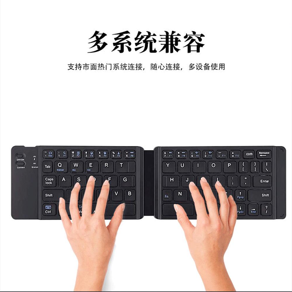 Hot Selling Double-Folding Wireless Bluetooth Keyboard Mobile Phone Tablet Compatible Universal details Picture