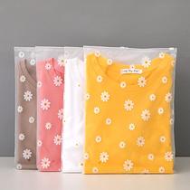 Clothing Zipper Bag Little Daisy Zipper Bag T-shirt Underwear Buggy Bag Small Chrysanthemum Frosted Plastic Packaging Bag in Stock