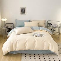 nantong home textile bed four-piece cotton fitted sheet bedding bed sheet quilt cover four-piece cotton simple