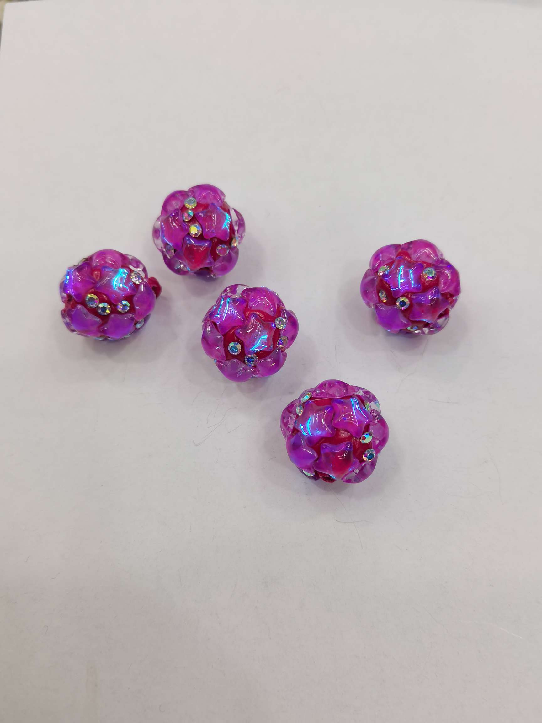 Purple-red star-shaped element glass veneer soft clay ball accessory Item Picture