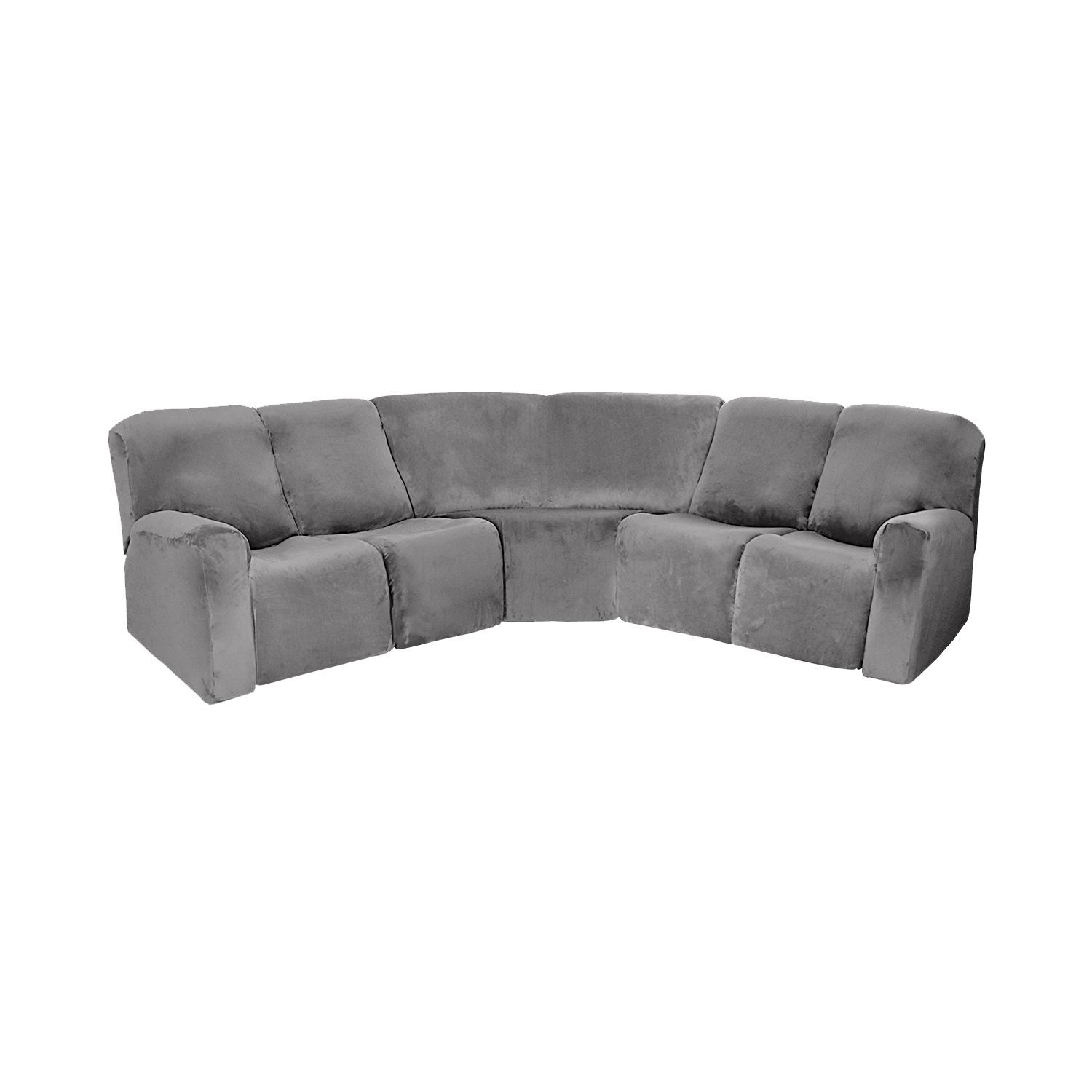 Cross-Border 5-Person L-Shaped Chaise Longue Sofa Cover Velvet Solid Color All-Inclusive Sofa Cover First Class Cover All-Inclusive Elastic Item Picture