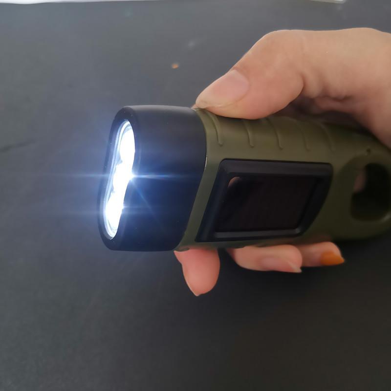 emergency kit flashlight solar hand flashlight emergency led hand power generation outdoor mountaineering camping lamp