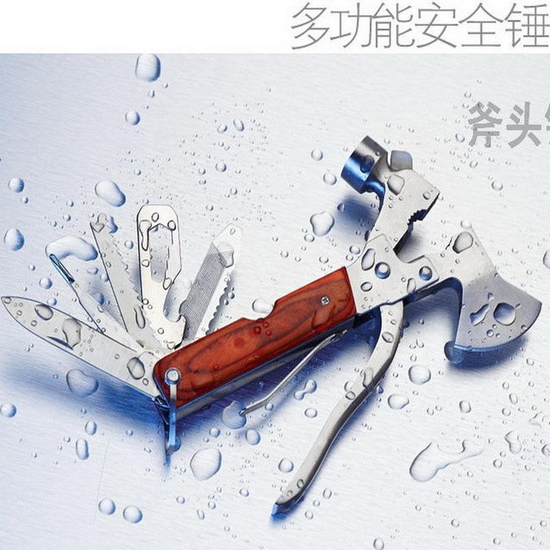 Outdoor Combination Car Axe Stainless Steel Tool Axe Hammer Car Life Hammer Multifunctional Combination Hammer Axe Knife