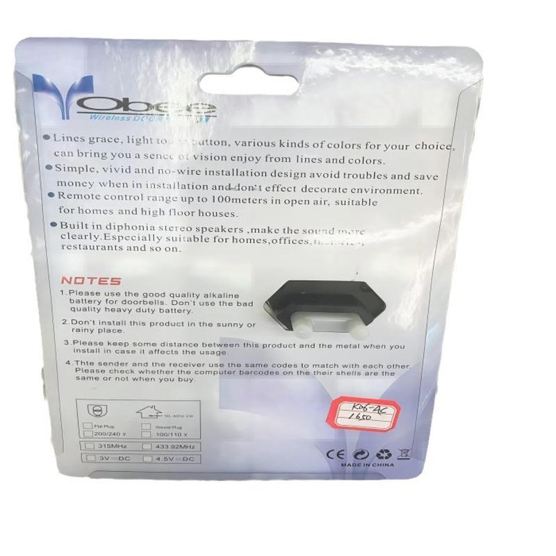 Supply Ac Flash Wireless Doorbell Wireless Remote Control Doorbell Colorful Remote Control Doorbell Colored Item Picture