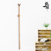 new wooden clothing rod home balcony solid wood clothes fork wall hanging magnetic clothes rail clothes jackstay in stock